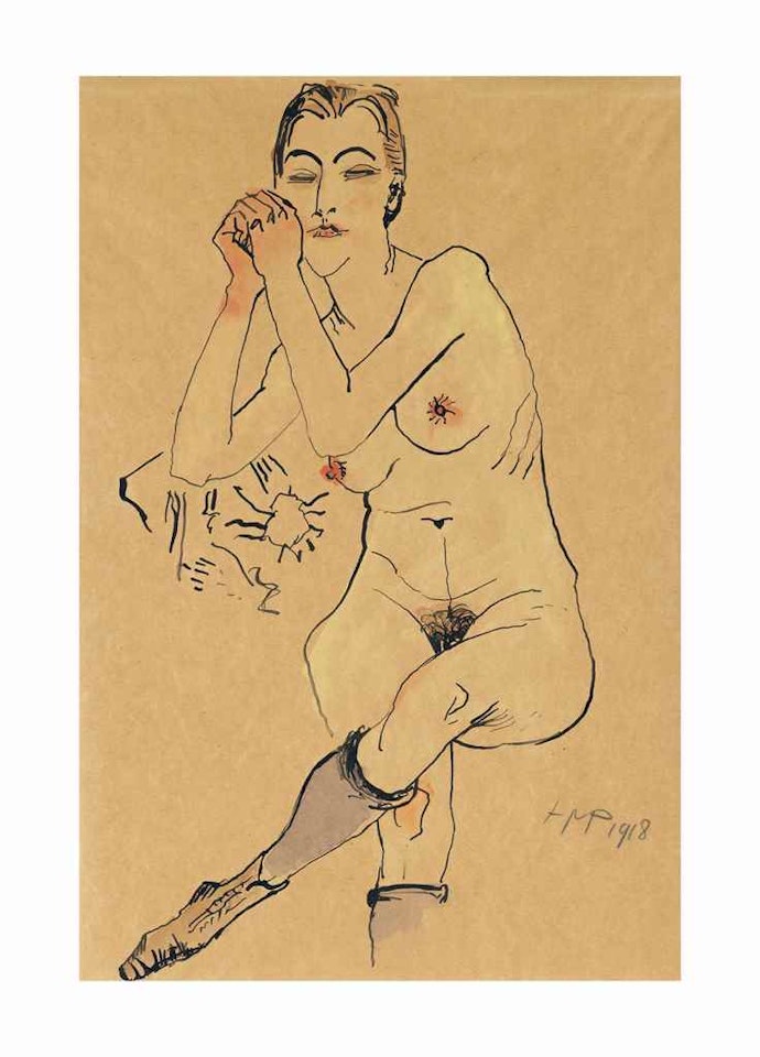 Zittend Naakt by Max Pechstein