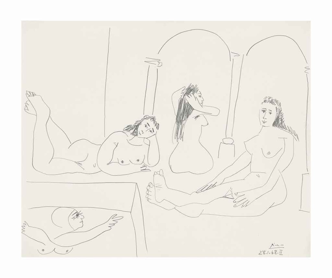 Le bain by Pablo Picasso