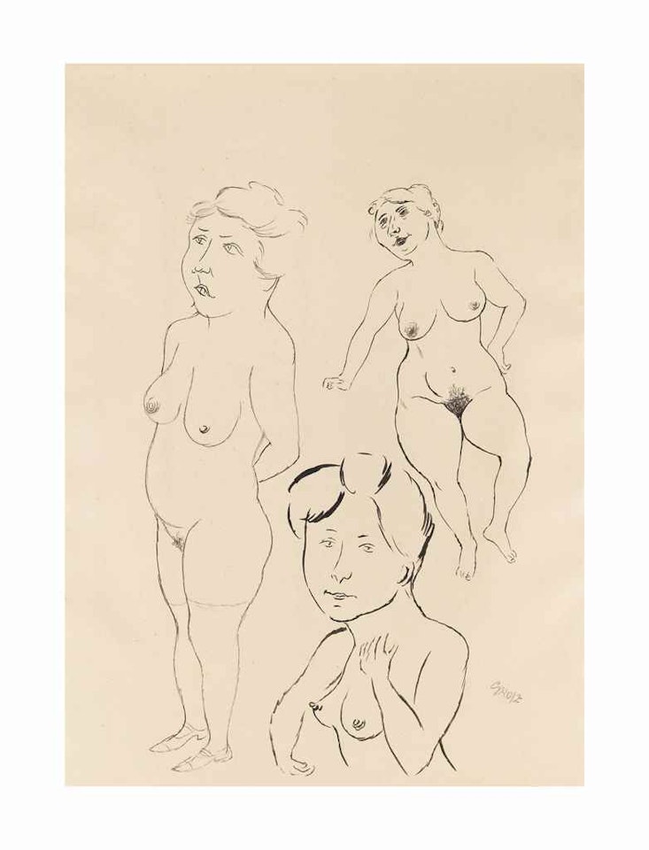 Nachbars Lenchen (recto); Stehende Frauenakt (verso) by George Grosz