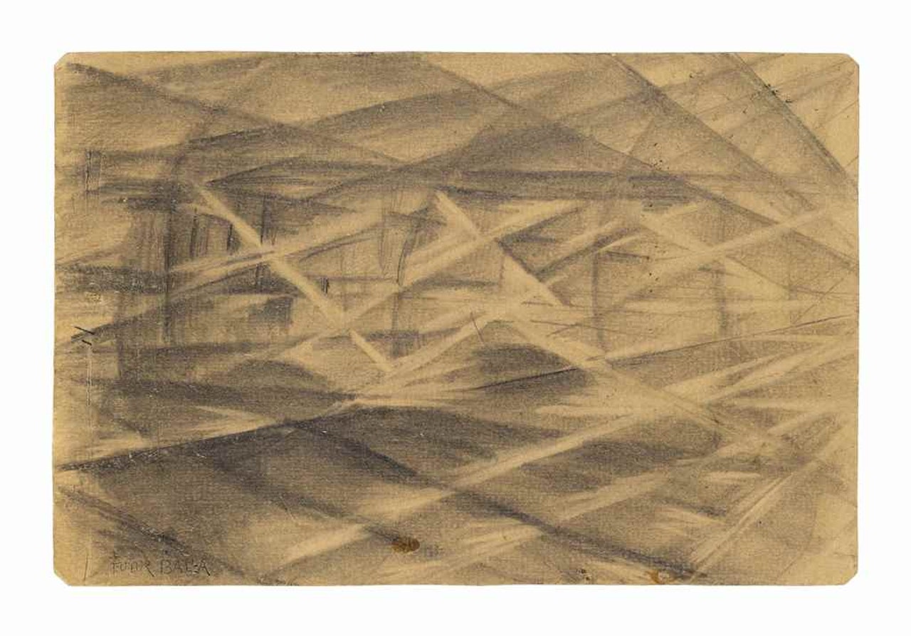 Studio per Plasticità di luci + velocità by Giacomo Balla