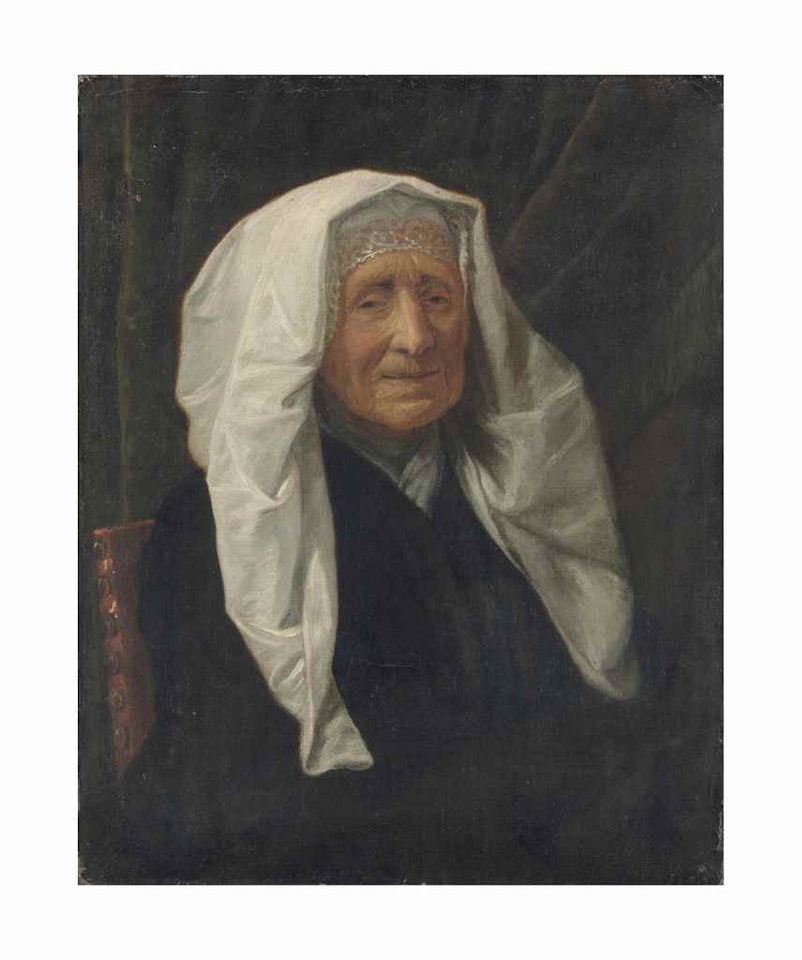 A seated elderly woman by Flemish School