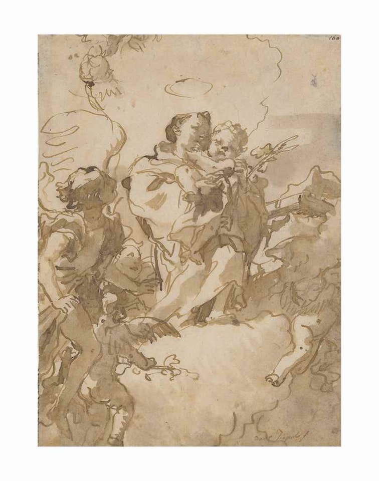 Saint Anthony of Padua and the Christ Child, flanked by an Angel and putti by Giovanni Domenico Tiepolo