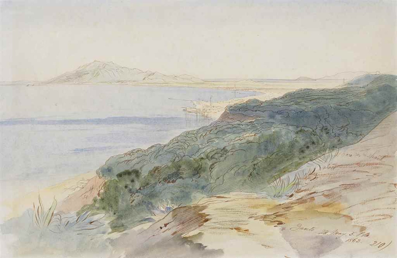 Zante, with a view over the town to Monte Scopo by Edward Lear