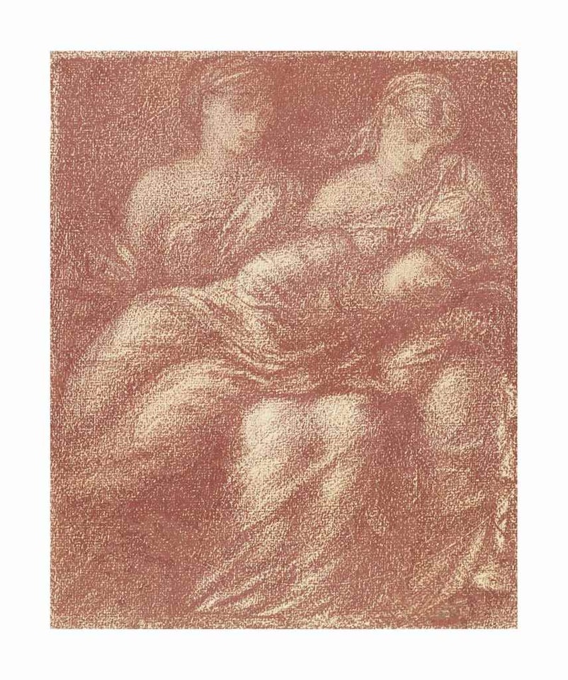 Study of three female figures, traditionally identified as 'The Fates' by Edward Coley Burne-Jones