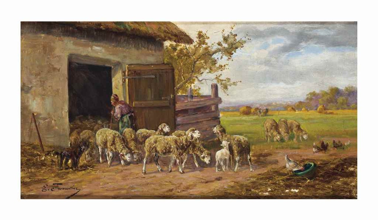 Letting the sheep out by Eugene Fromentin