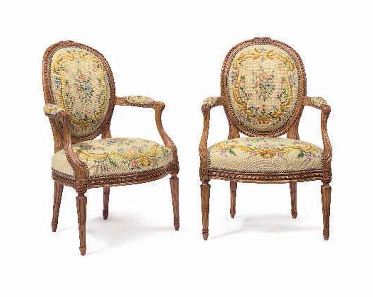 A PAIR OF LOUIS XVI BEECHWOOD FAUTEUILS by Anonymous