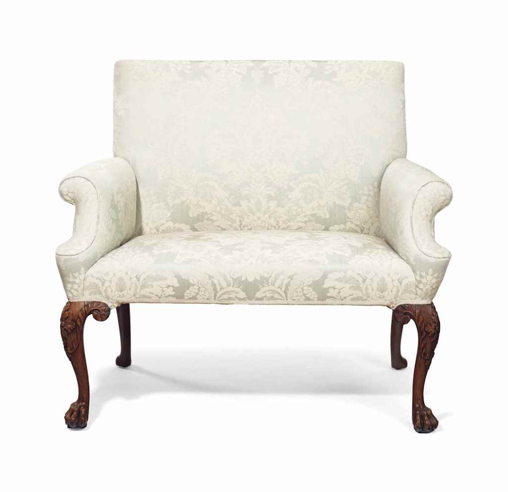 A GEORGE II MAHOGANY SMALL SETTEE by Anonymous