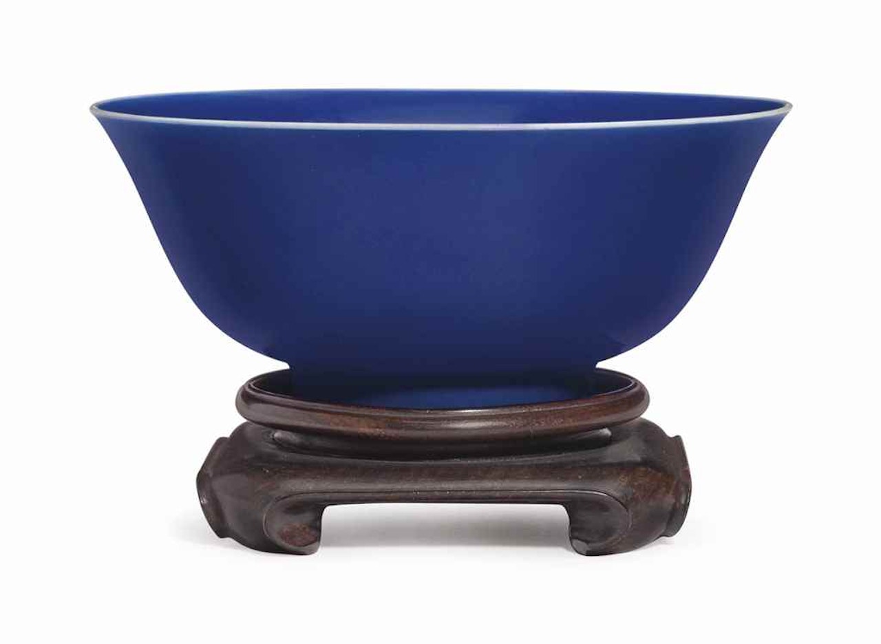 A CHINESE BLUE-GLAZED BOWL by Anonymous