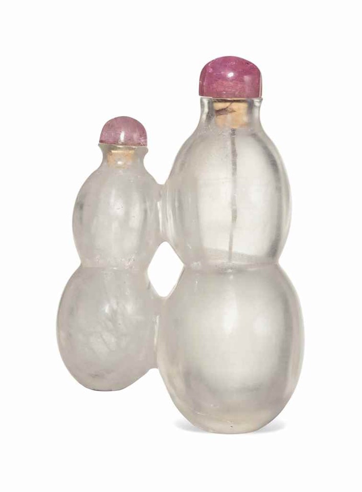 A DOUBLE-GOURD DOUBLE CRYSTAL SNUFF BOTTLE by Anonymous