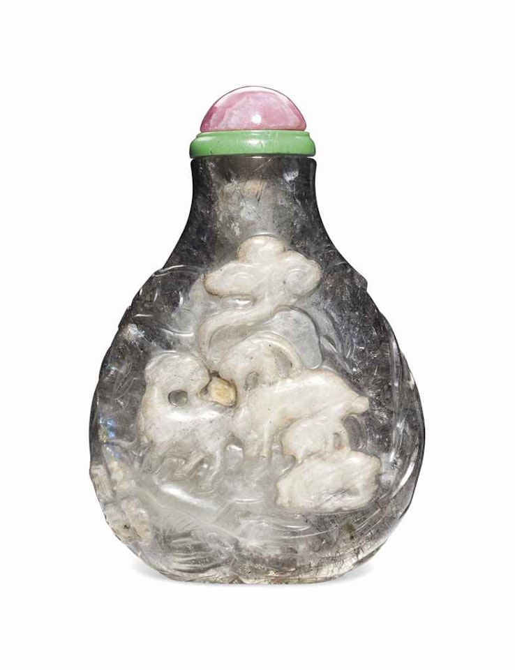 A 'HAIR' CRYSTAL SNUFF BOTTLE by Anonymous