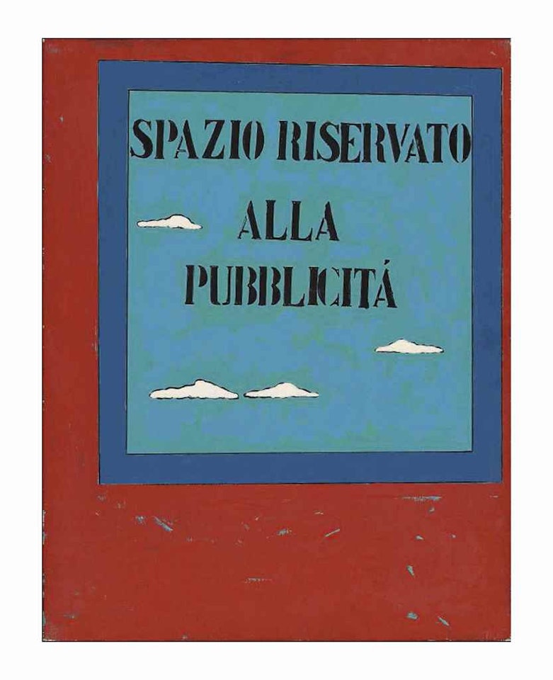 Spazio riservato alla pubblicitá (Space reserved for advertising) by Tano Festa