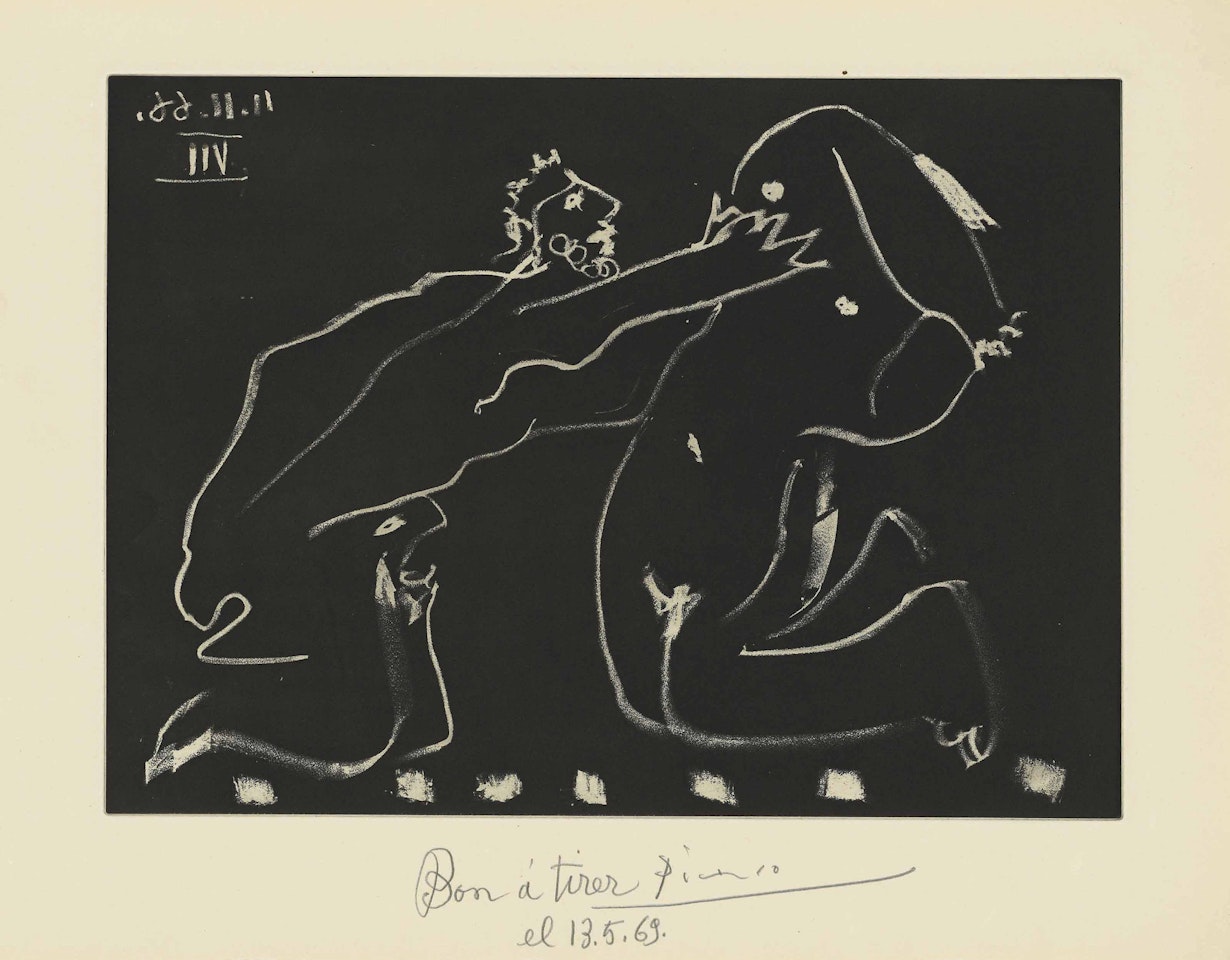 Plate 14, from: El Entierro del Conde de Orgaz by Pablo Picasso