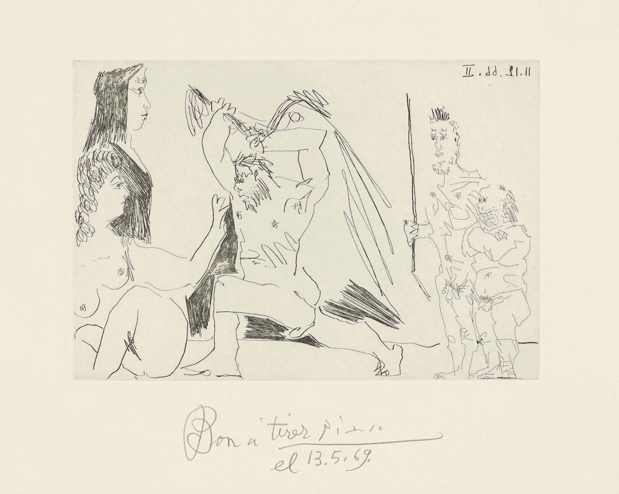 Plate 5, from: El Entierro del Conde de Orgaz by Pablo Picasso