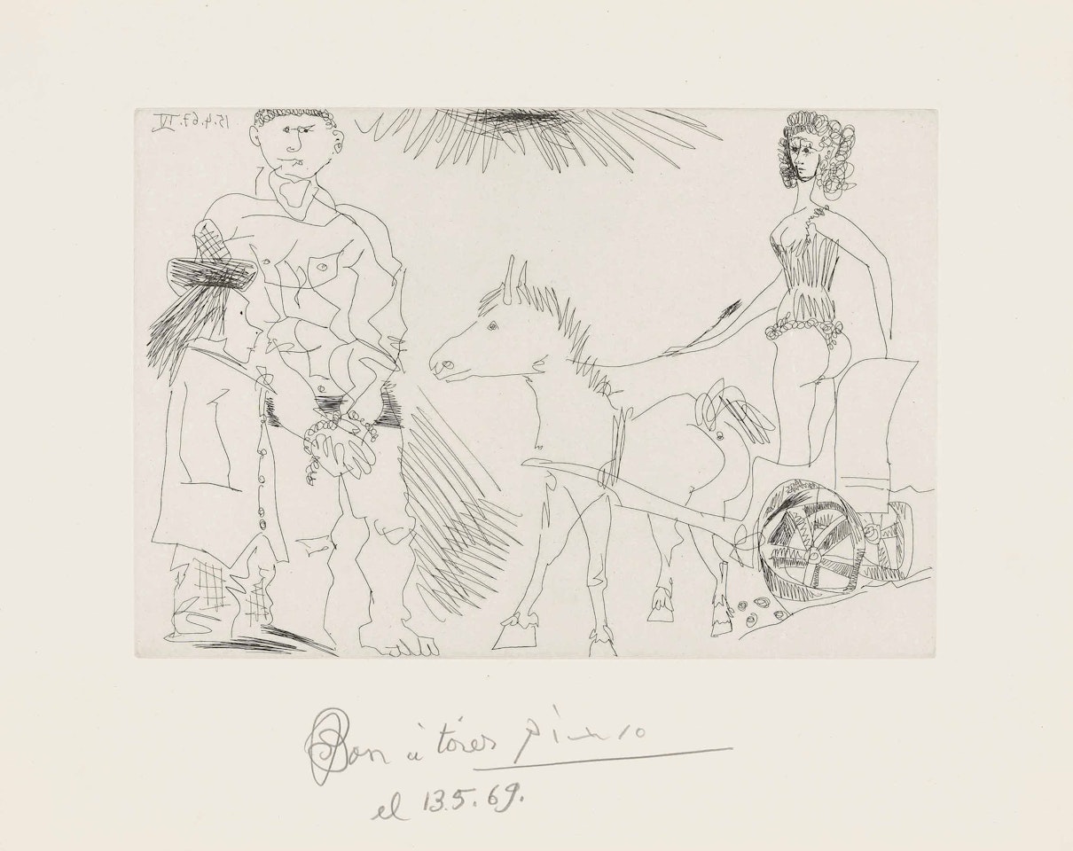 Plate 3, from: El Entierro del Conde de Orgaz by Pablo Picasso