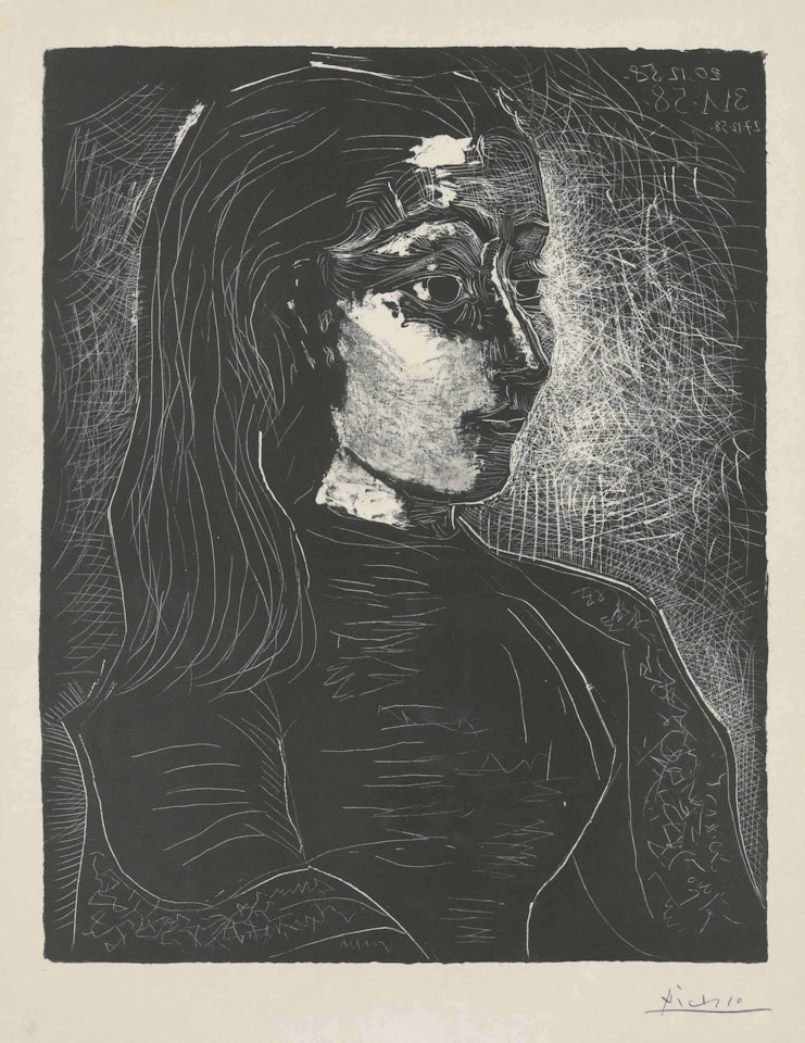 Jacqueline de profil à droite by Pablo Picasso