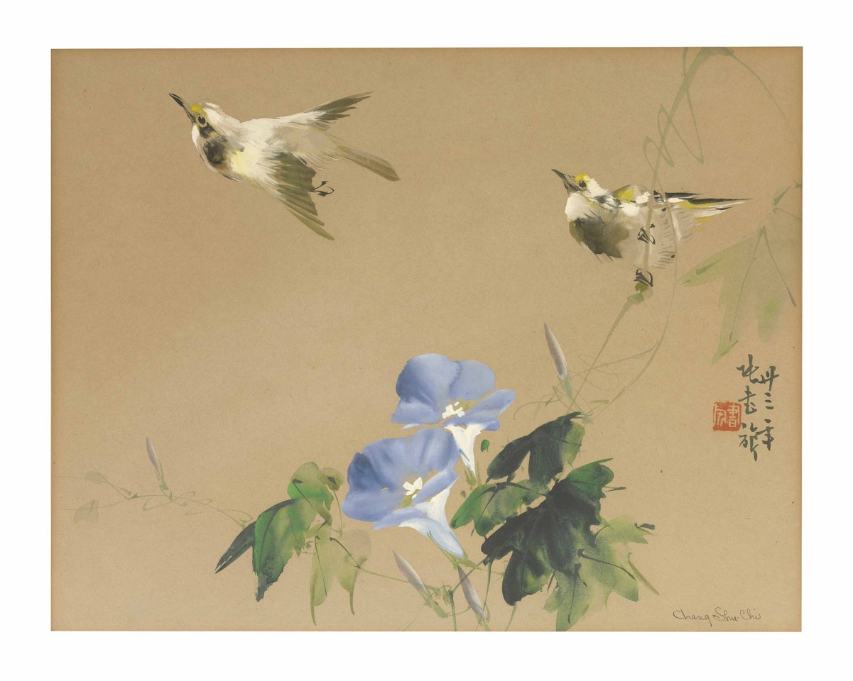 Two Birds and Flowers by Zhang Shuqi