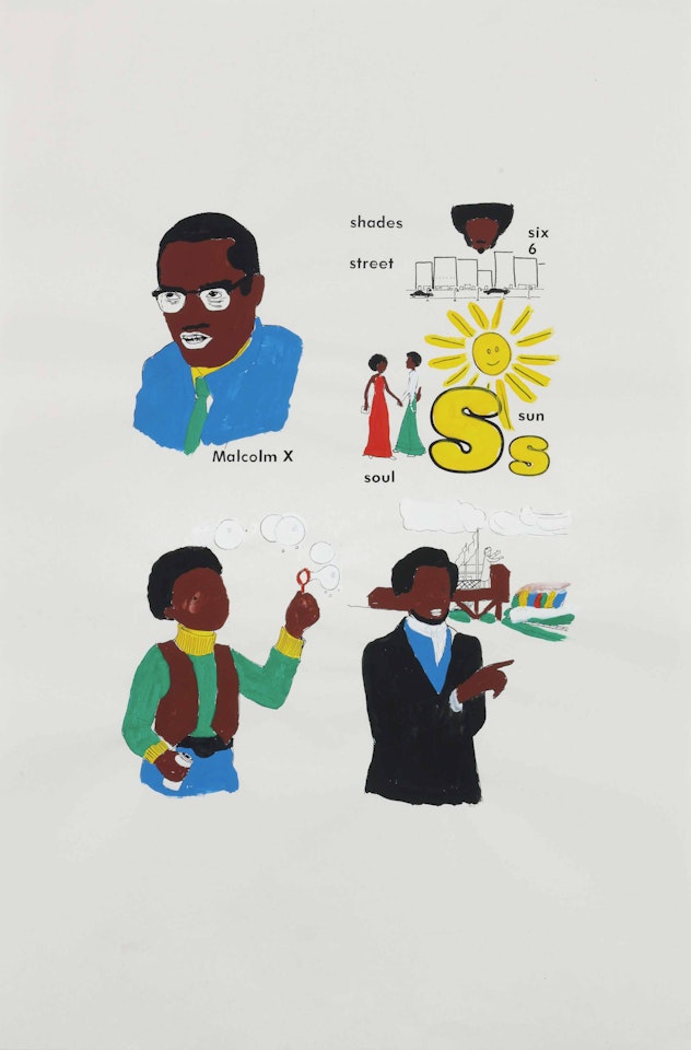 Malcolm X, Frederick Douglass, Boy with Bubbles (version 1) #2 by Glenn Ligon