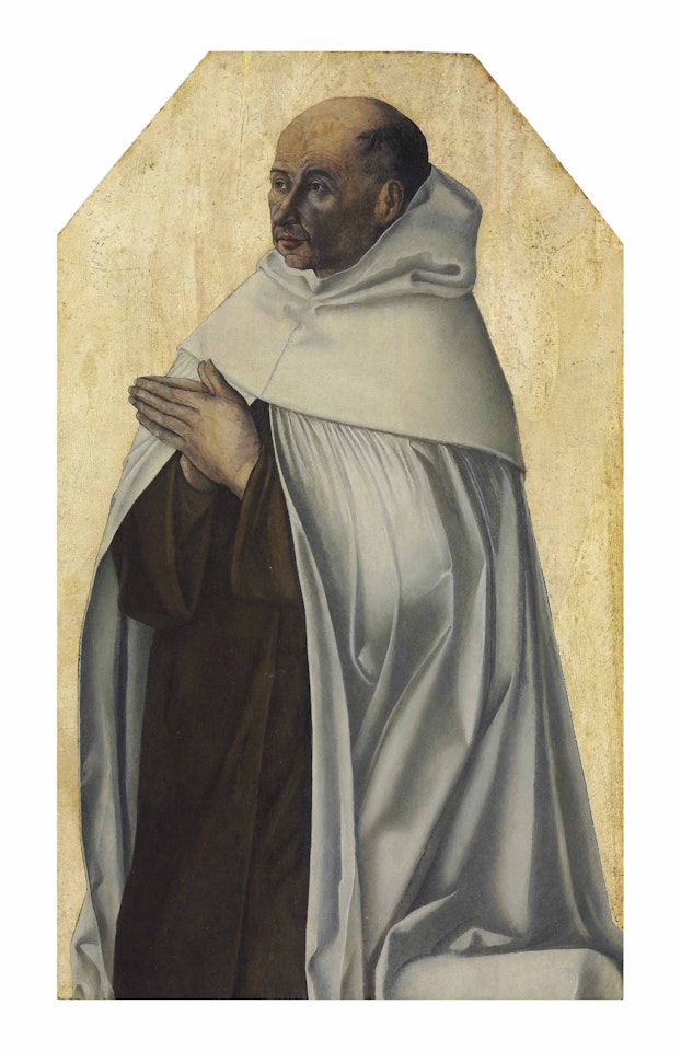 A kneeling Carmelite monk by French School