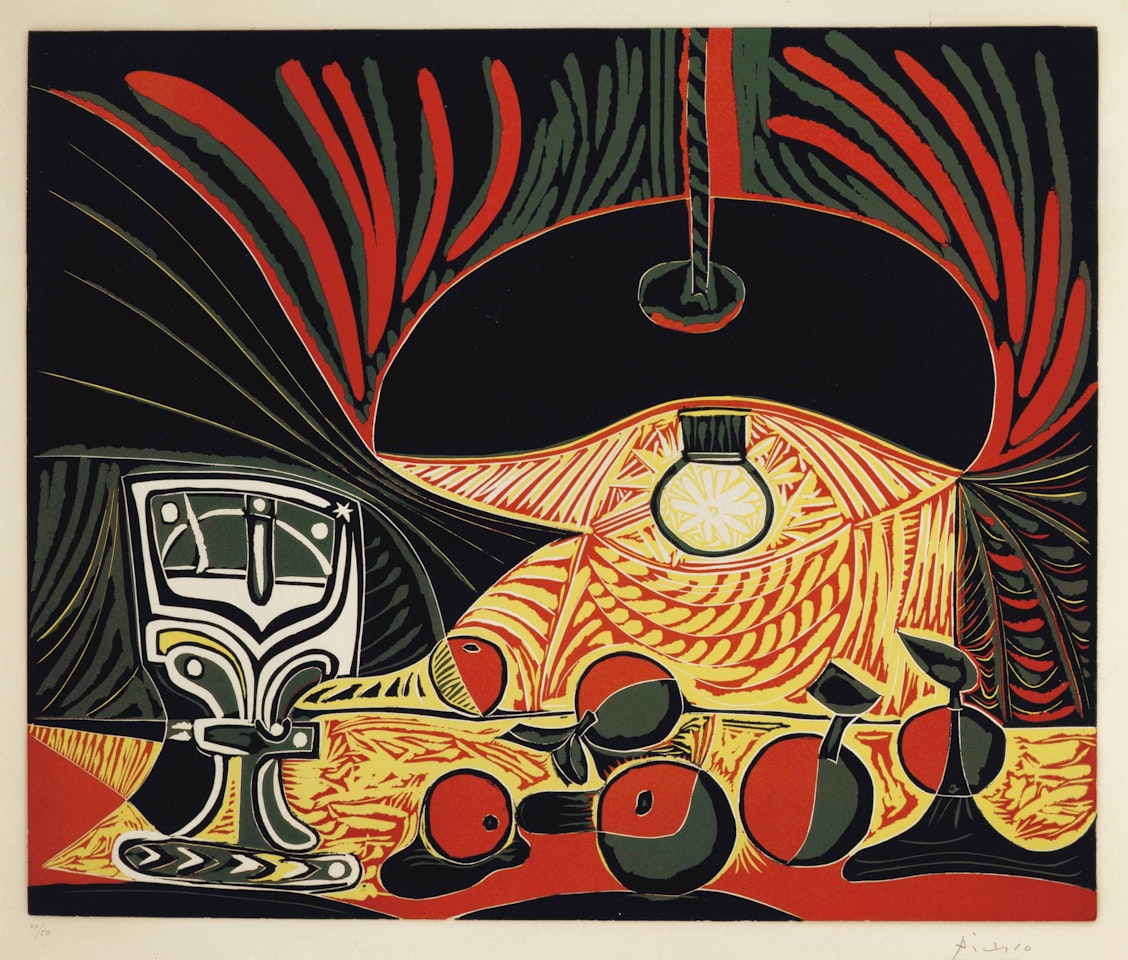 Nature morte au verre sous la lampe by Pablo Picasso