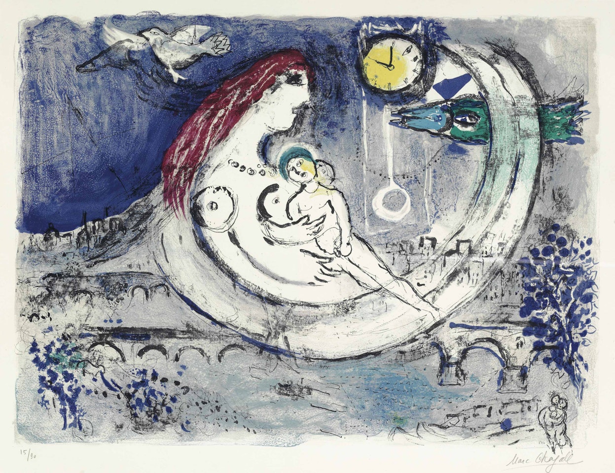 Paysage Bleu by Marc Chagall