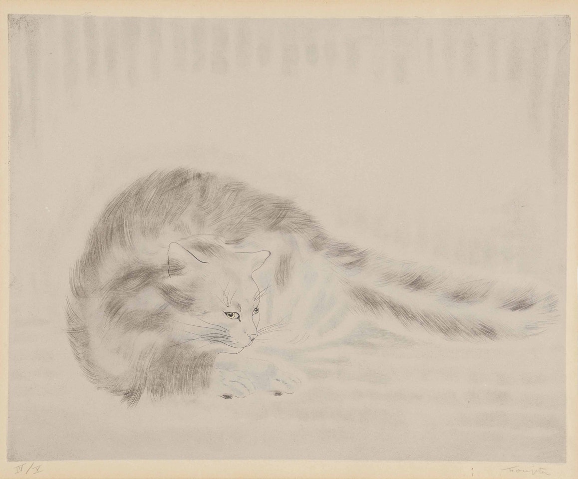 Chat Allongé by Leonard Tsuguharu Foujita