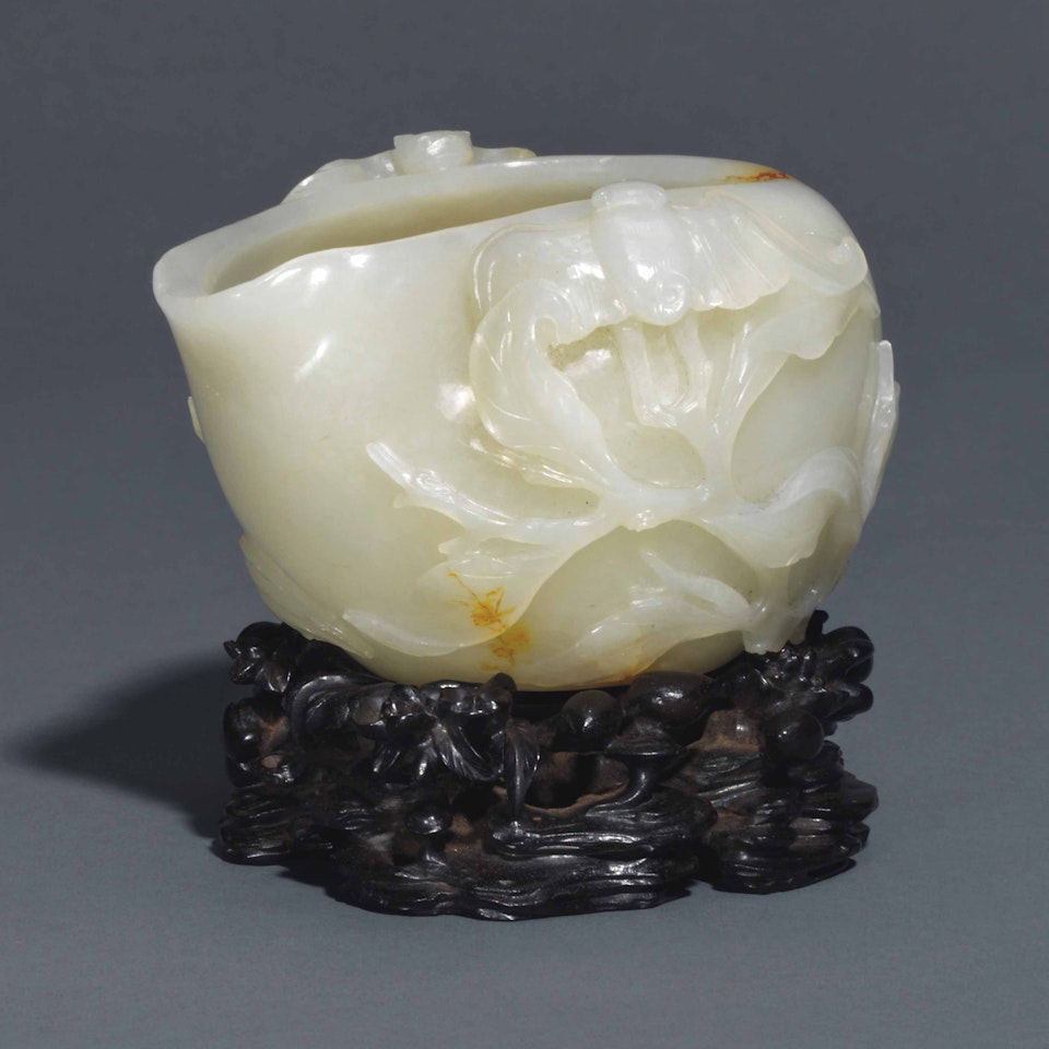 A PALE CELADON 'PEACH AND BATS' BRUSH WASHER, XI by Anonymous