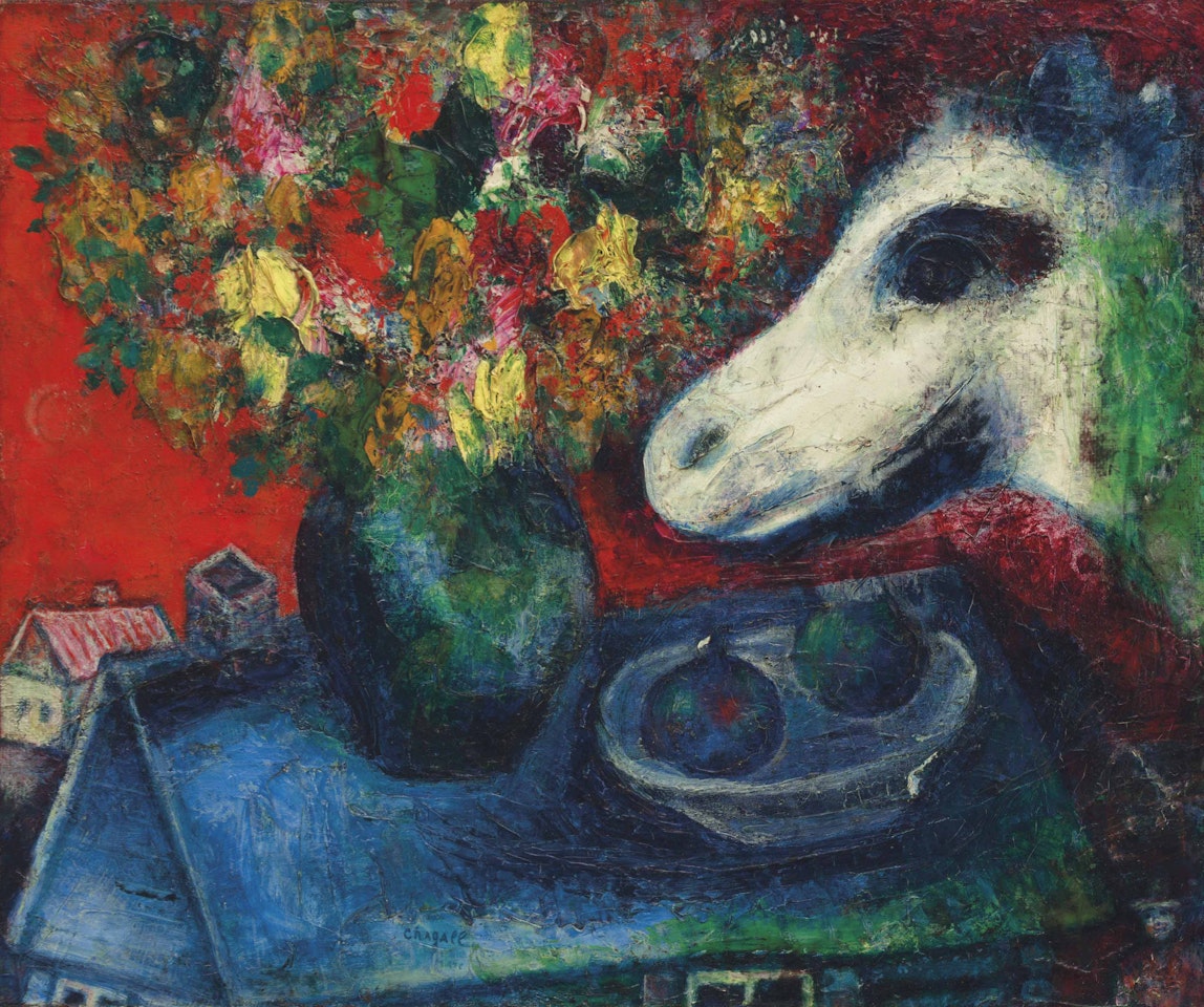 Nature morte sur les toits by Marc Chagall