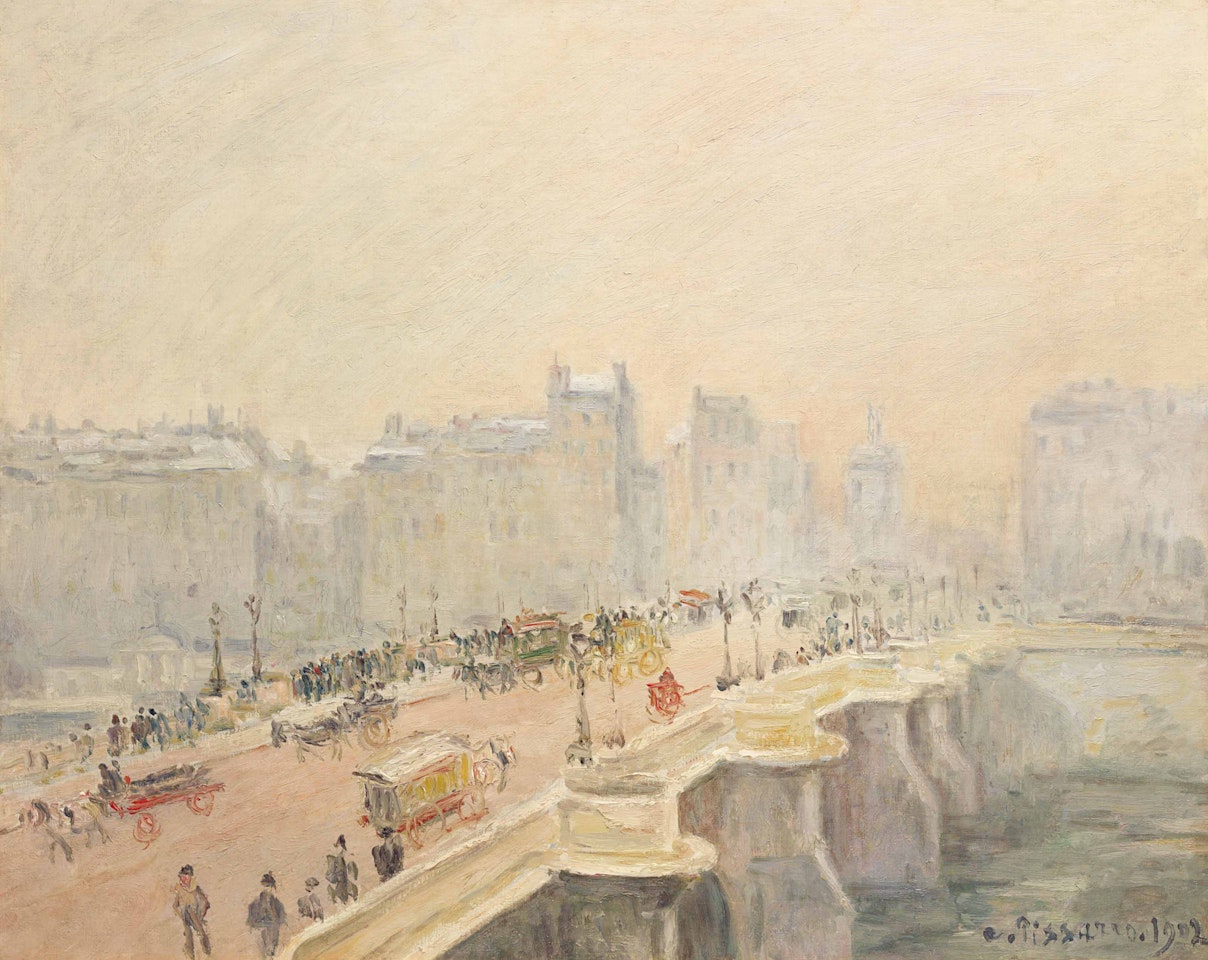 Le Pont-Neuf, effet de neige et brouillard by Camille Pissarro