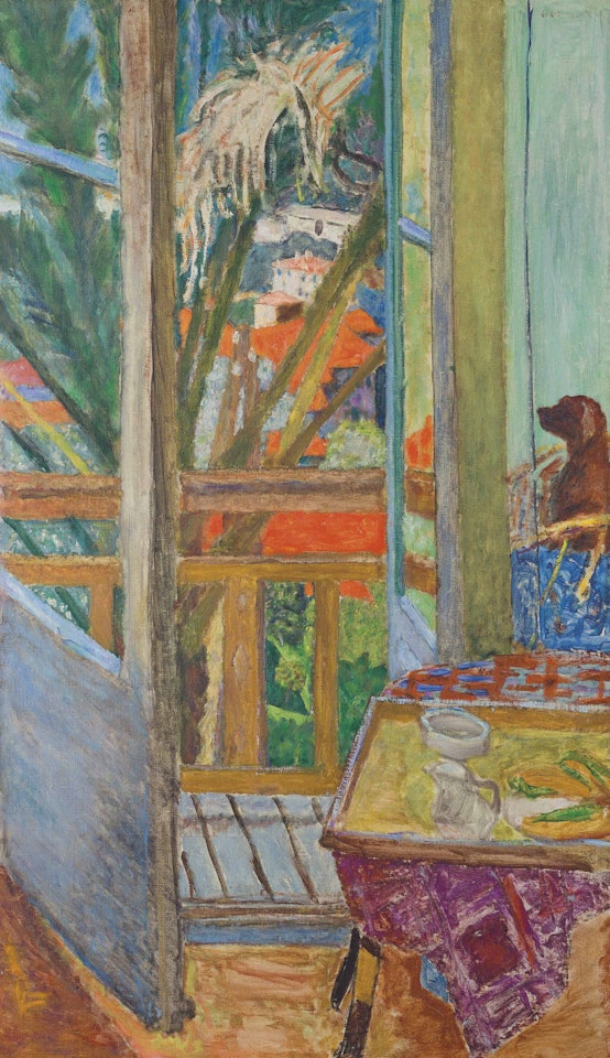 La porte-fenêtre avec chien by Pierre Bonnard