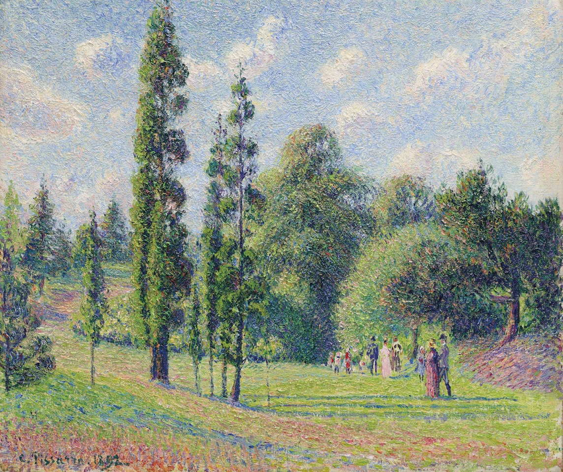 Jardin de Kew, Londres, près d'un étang by Camille Pissarro