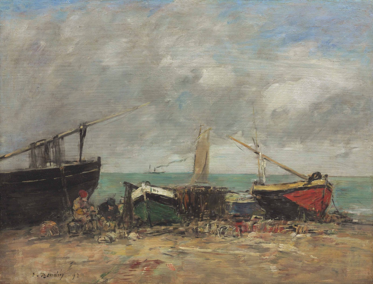 Voiliers, marée basse by Eugène Boudin