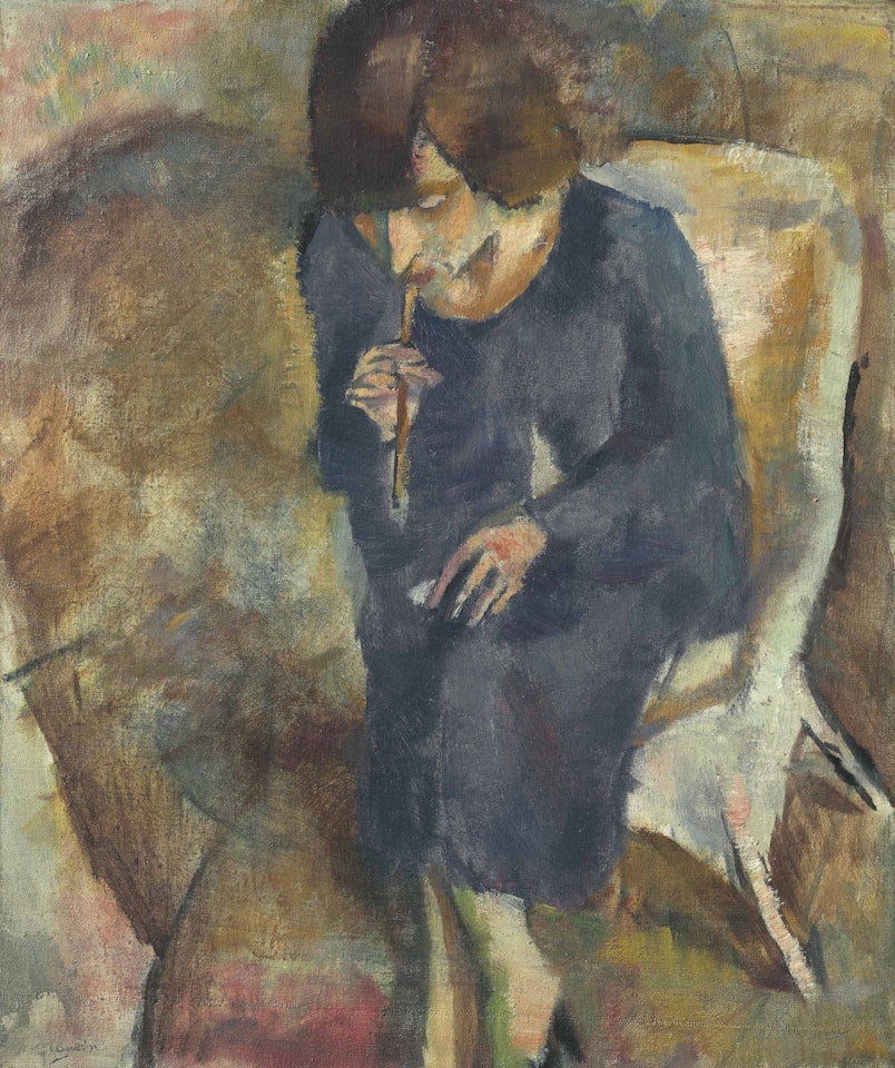 Hermine au fume-cigarette by Jules Pascin