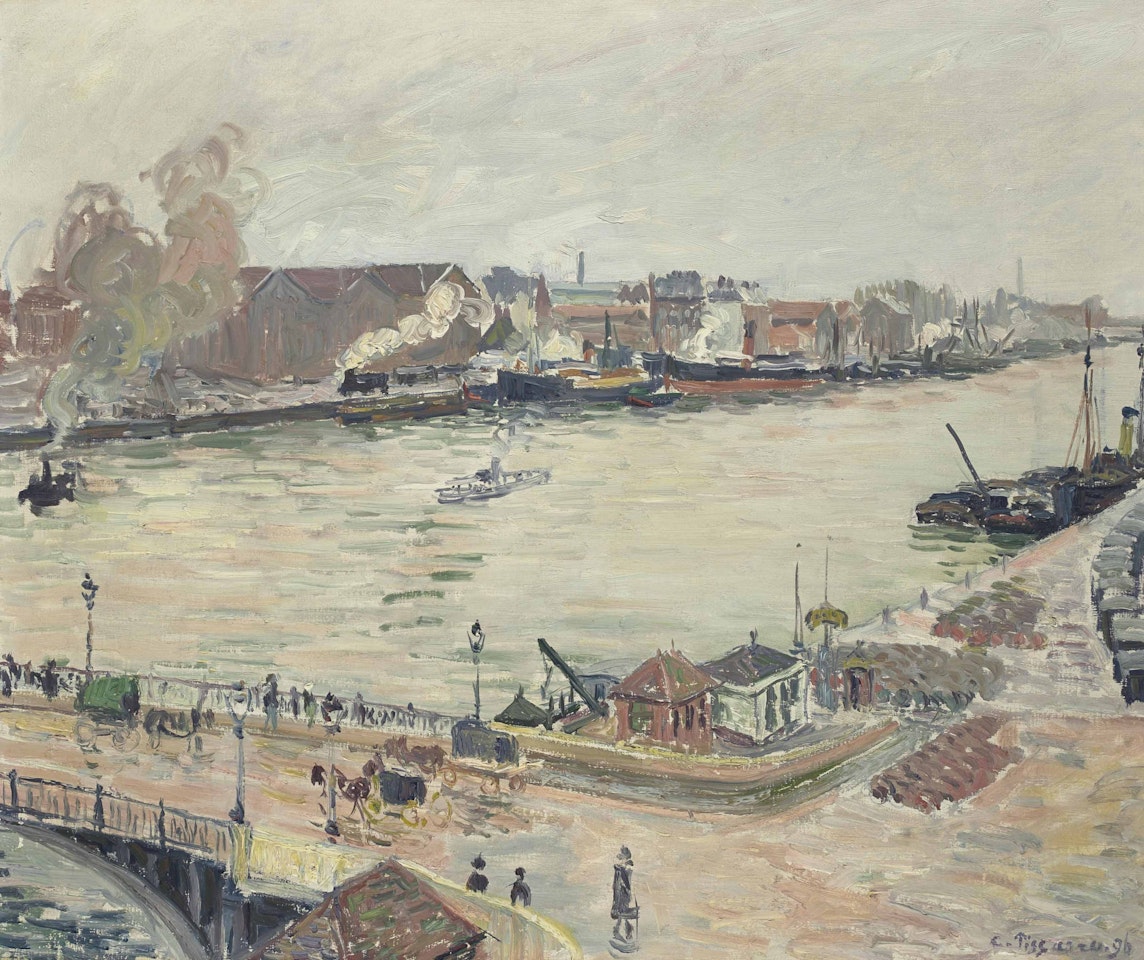La Seine à Rouen, pont Boieldieu by Camille Pissarro