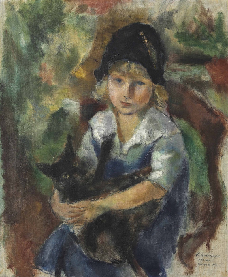 Fillette au chat (Portrait de Ruth Wood-Gaylor) by Jules Pascin