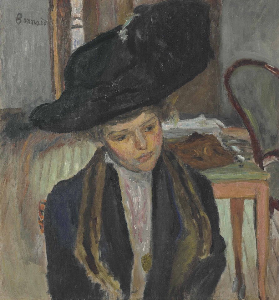 Jeune femme au chapeau noir by Pierre Bonnard