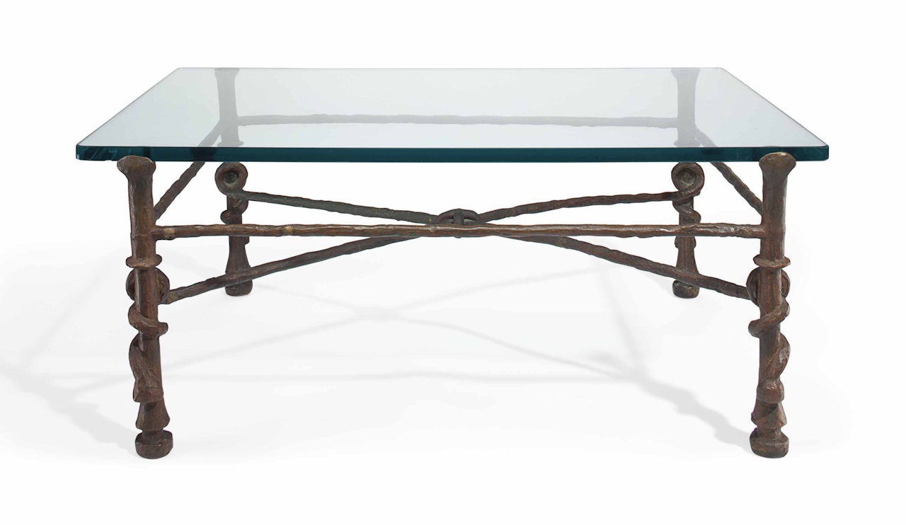 Grande table torsade, modèle carré by Diego Giacometti