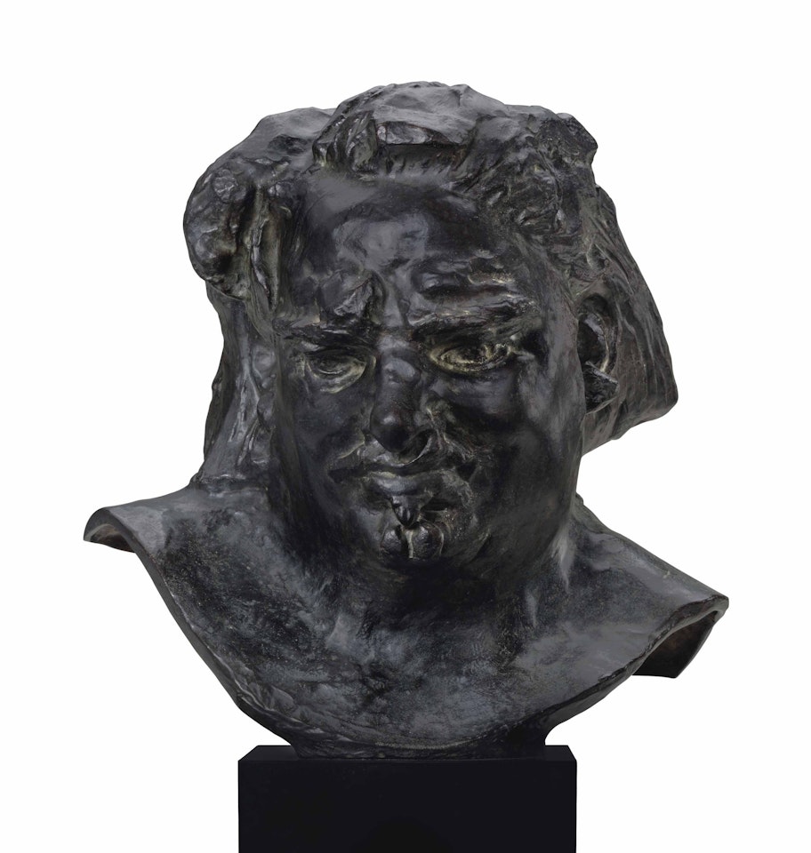 Tête de Balzac au front dégagé et au menton fendu dit aussi Tête type H by Auguste Rodin