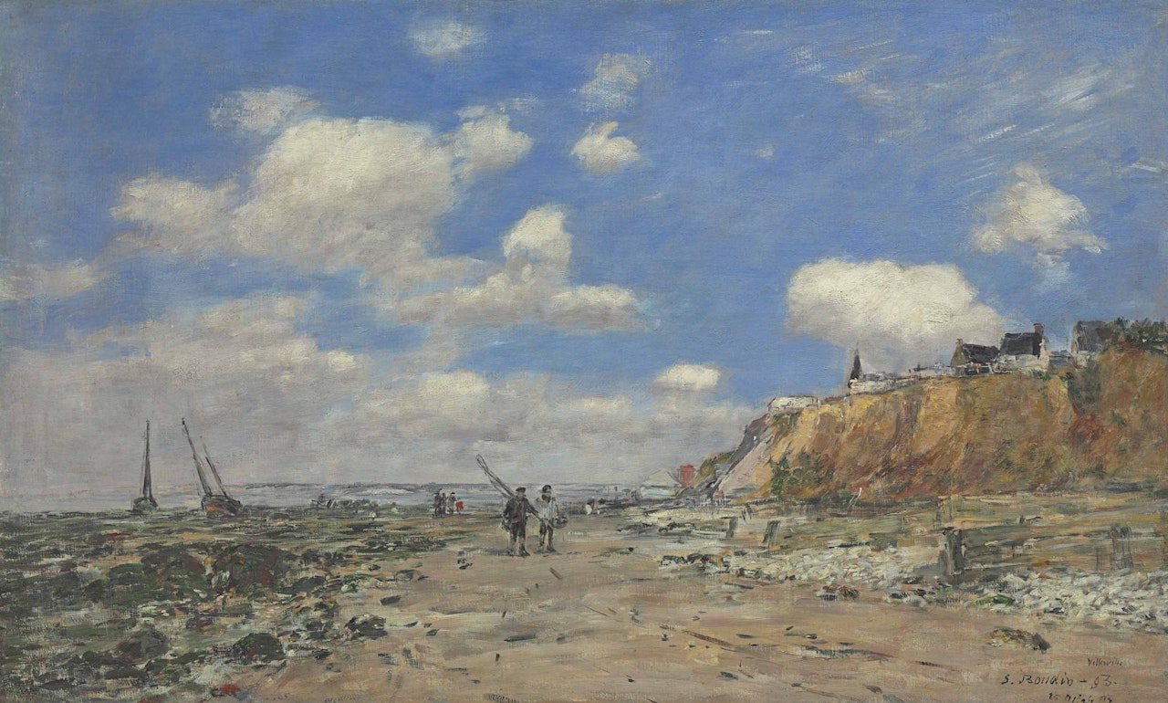 Villerville, Rivage, marée montante octobre by Eugène Boudin