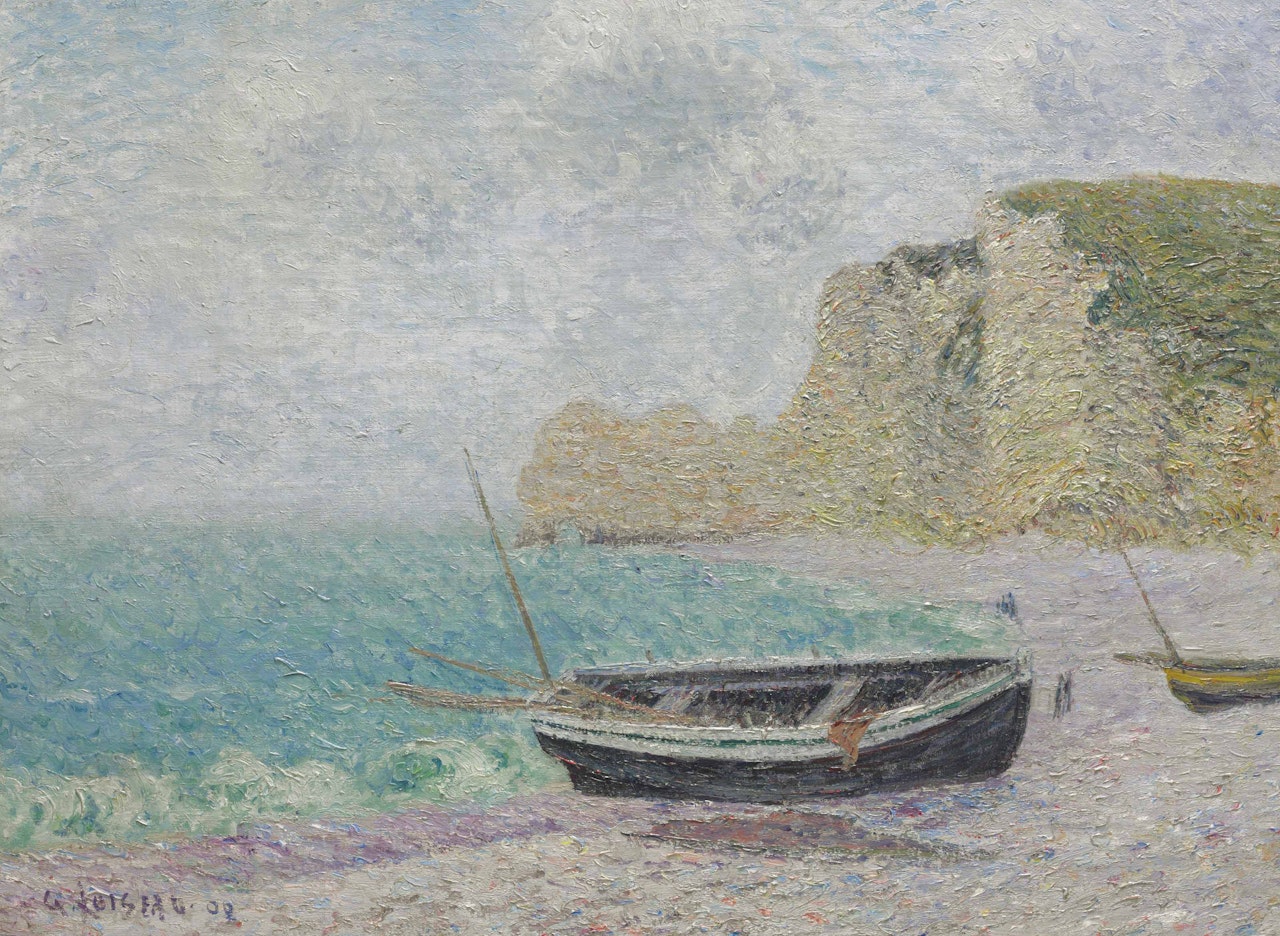 Petite barque de pêche sur la plage d’Etretat by Gustave Loiseau