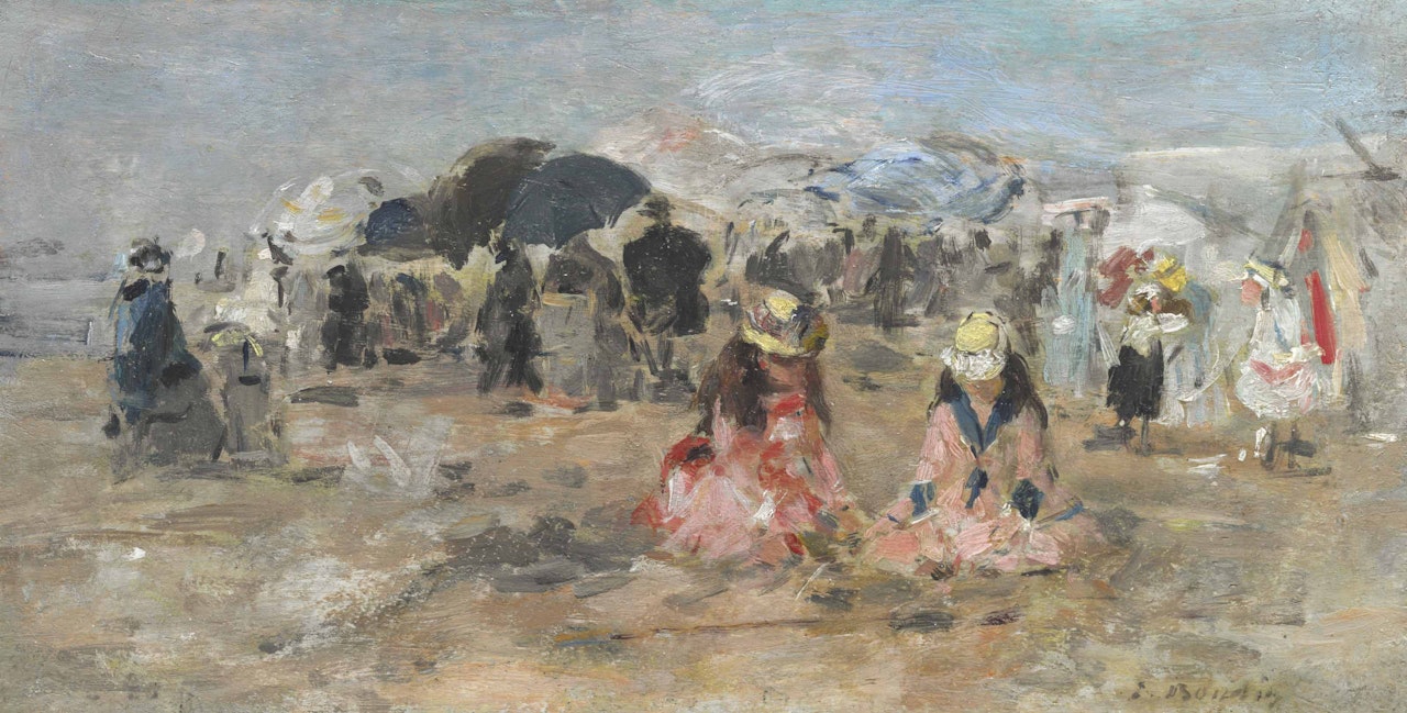 Trouville, Scène de plage by Eugène Boudin