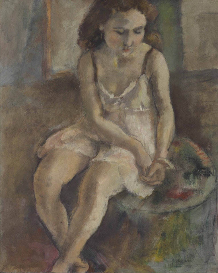 Jeune fille pensive by Jules Pascin