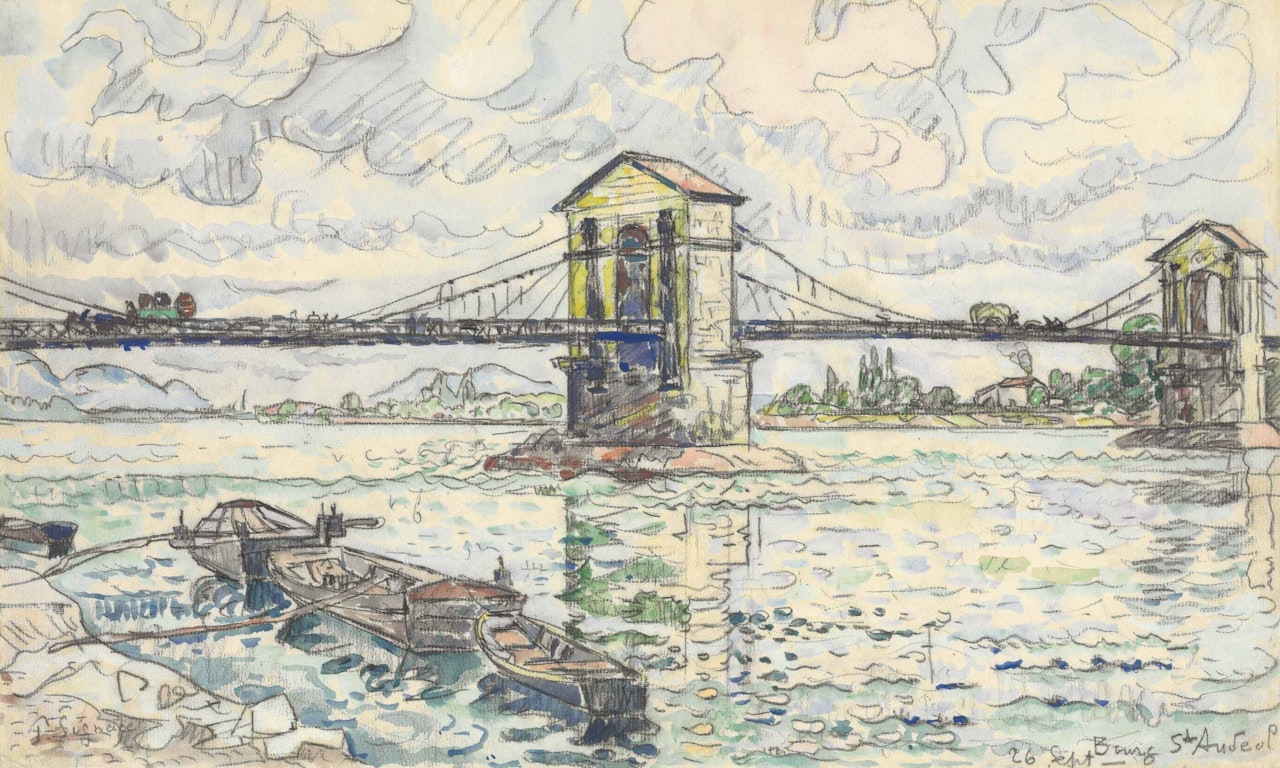 Bourg-Saint-Andéol, le pont by Paul Signac