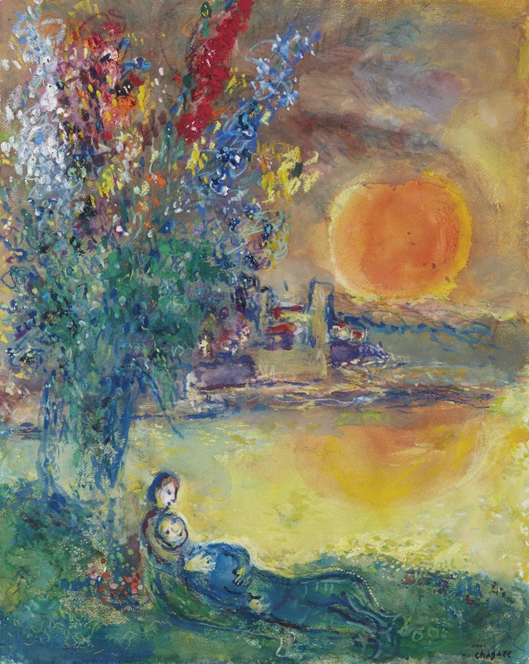 Lune rousse au Cap d'Antibes by Marc Chagall