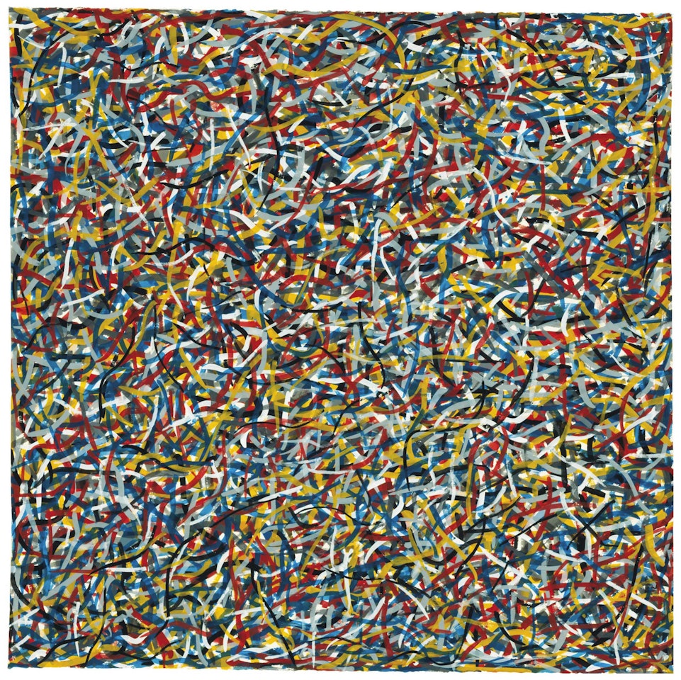 Not Straight Brushstrokes in All Directions by Sol LeWitt