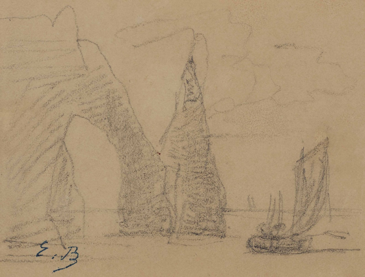 Étretat by Eugène Boudin