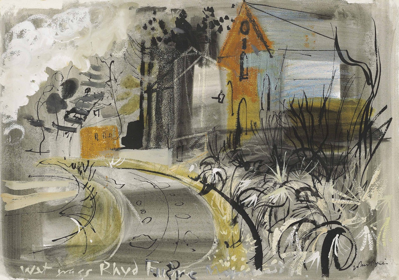 Wet Grass, Rhyd Fudr by John Piper
