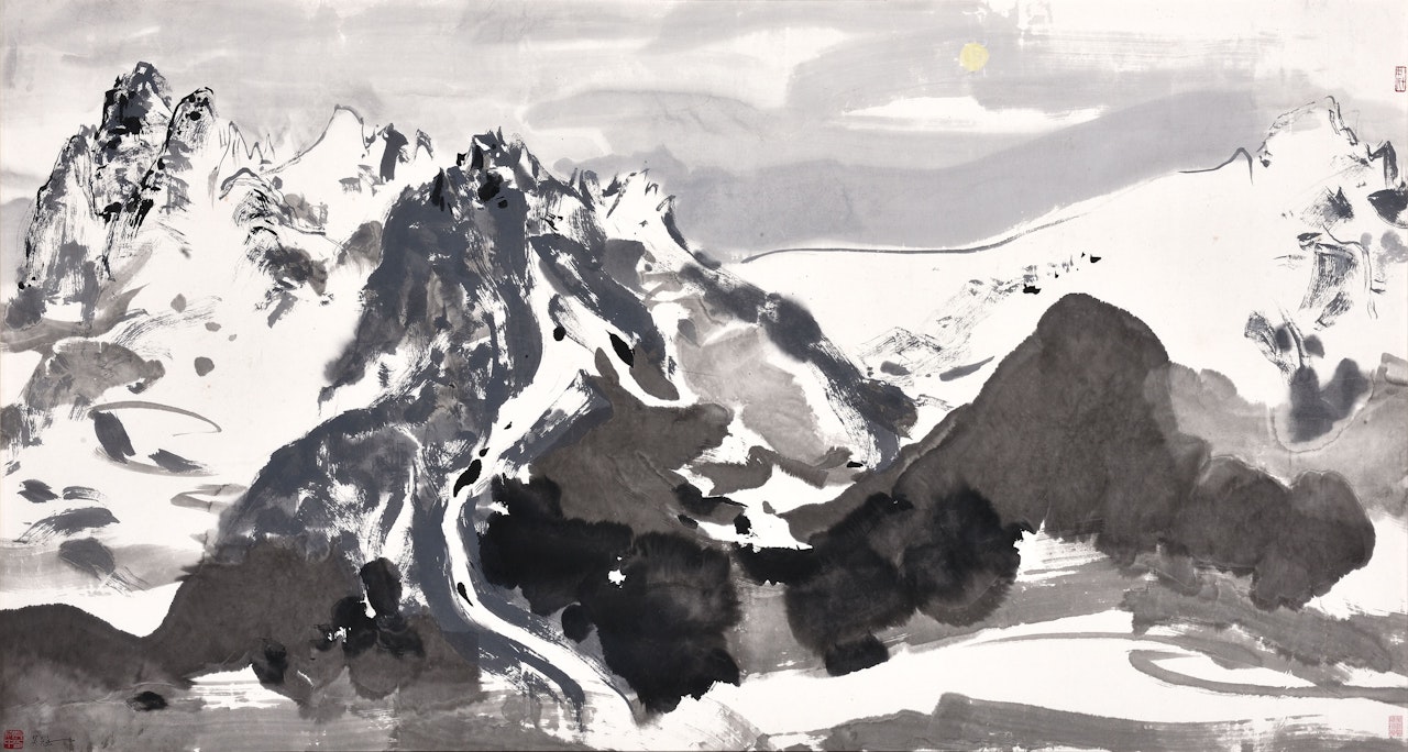 YULONG MOUNTAIN UNDER MOONLIGHT (THE YULONG MOUNTAIN IN THE MOONLIGHT) by Wu Guanzhong