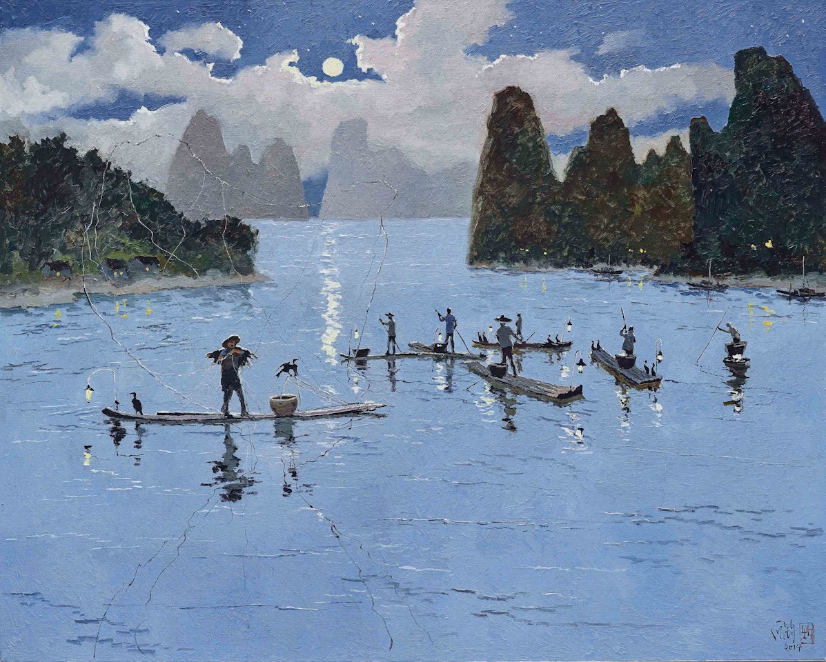 Full Moon over the Li River by Pang Jiun