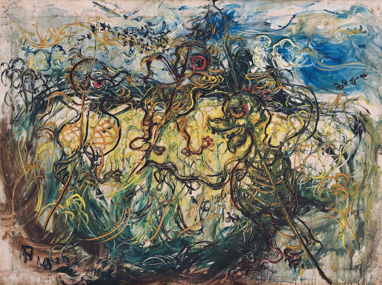 Ducks in the Marsh by Affandi