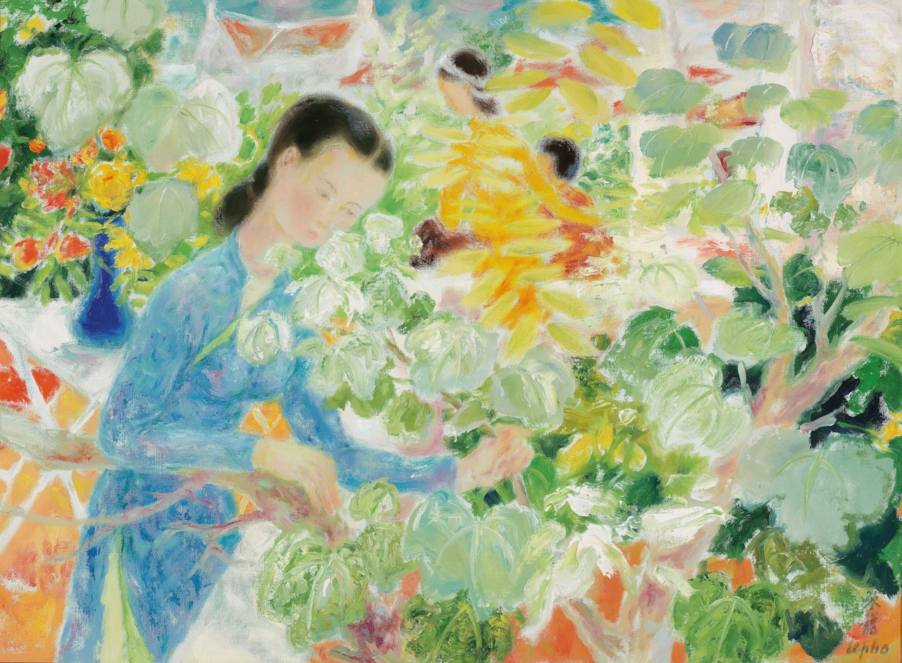 Women and Flowers by Le Pho
